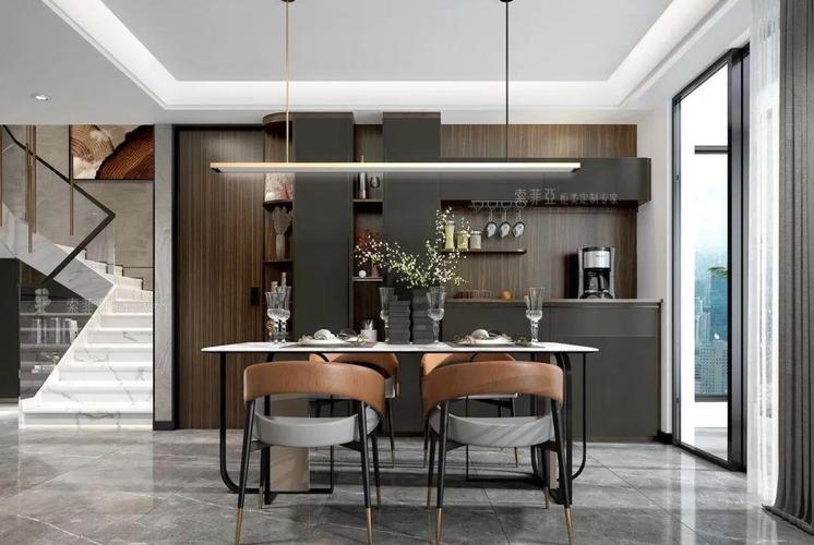 时尚家居  嵌入式餐边柜 若餐厅背景墙为非承重墙.