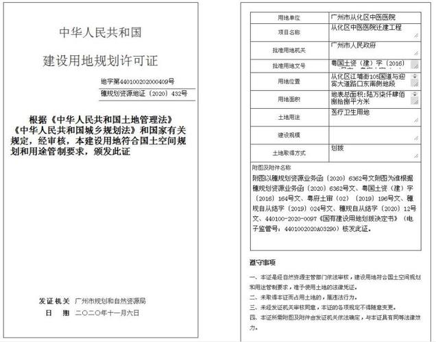 建设用地规划许可证(含建设用地批准书) - 广州市从化