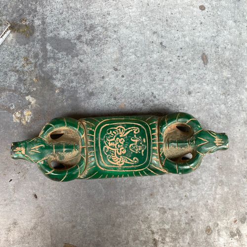 收藏仿古玉石枕头古玉古典玉雕做旧装饰客厅工艺摆件