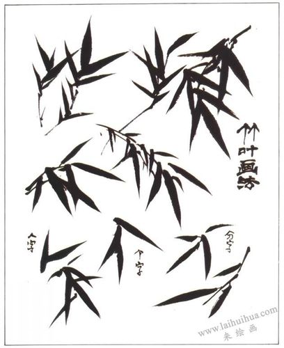 竹叶的画法(写意花鸟画入门)