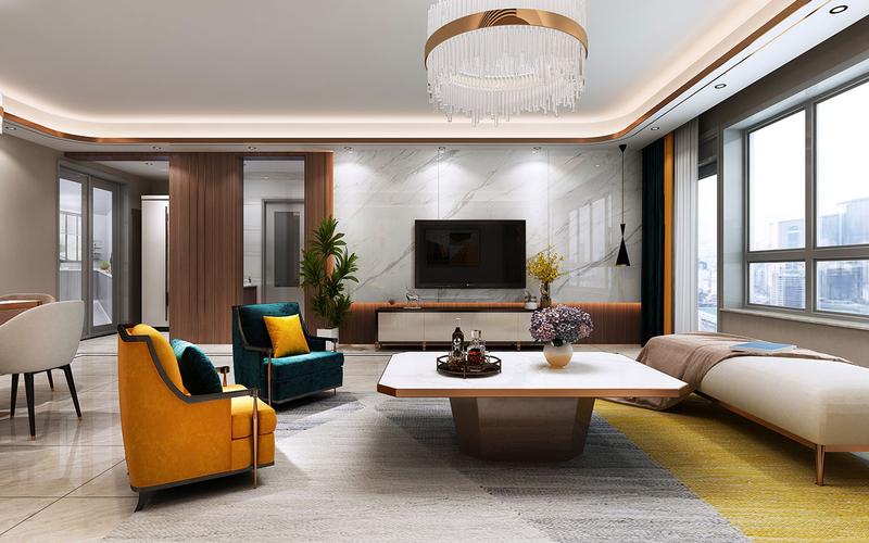 天山熙湖143平米现代轻奢装修效果图
