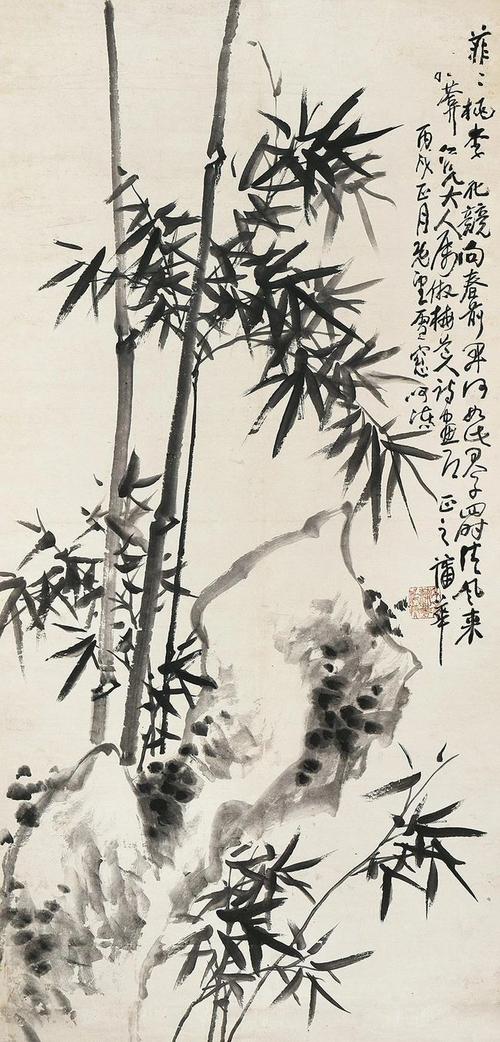 临风飘逸潇潇洒洒清代花鸟画家蒲华的竹子