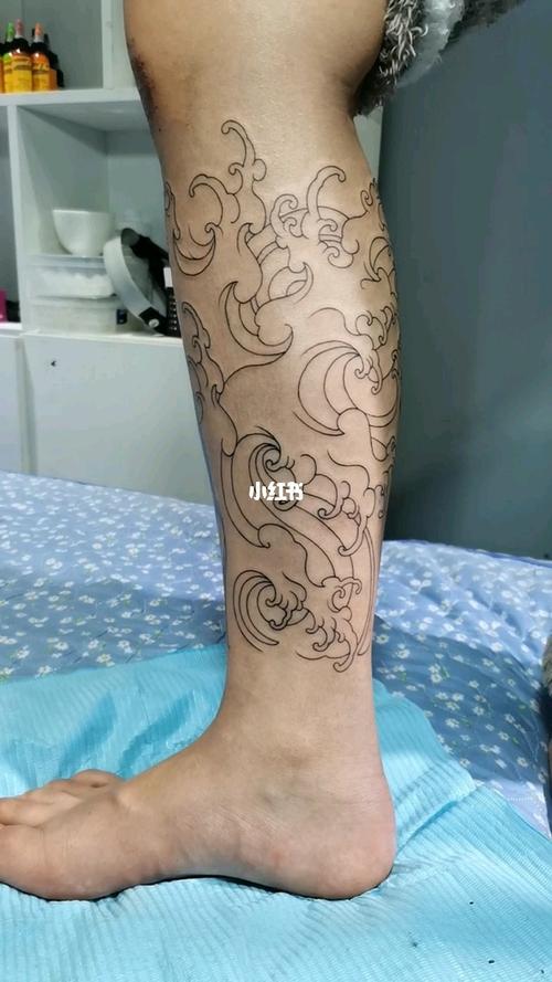 浪花线条_纹身_美妆_彩妆