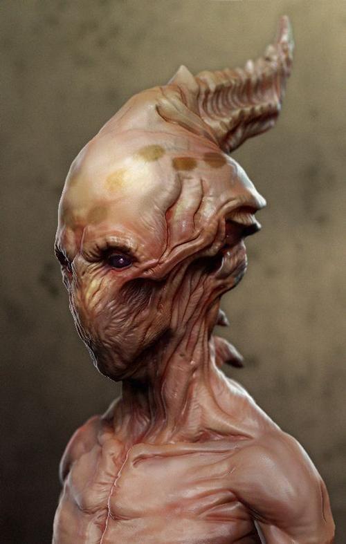 概念设计 外星人 怪物 雕刻 cg