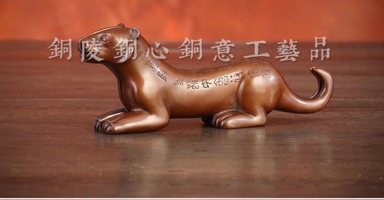 铜心铜意 紫铜生肖虎虎符兵符老虎摆件镇纸笔架收藏家居工艺品