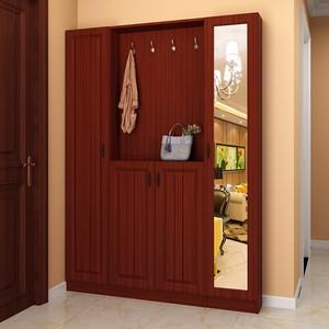 家用门口超薄17cm小鞋柜简约现代入户进门带镜子挂衣服省空间定制