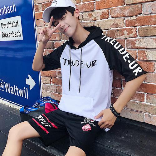 2018新款夏季短衣短裤一套衣服男夏天套装男装中学生短袖帅气潮流