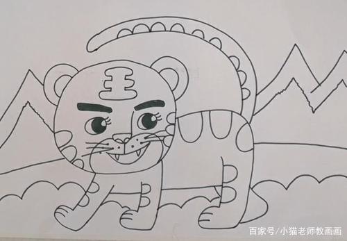 儿童绘画——可爱的小老虎