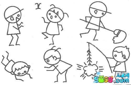 动漫人物简笔画图片大全_我和小伙伴做游戏