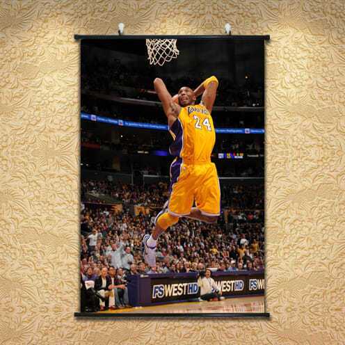 科比扣篮高清实拍卧室装饰画篮球巨星挂墙卷轴画海报