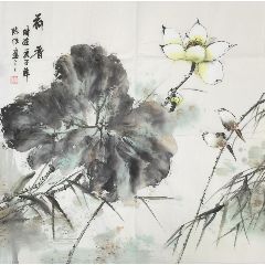 >> ◆【保真】【陈浩】中国工笔画研究会会员,北京画院专业画家,四尺