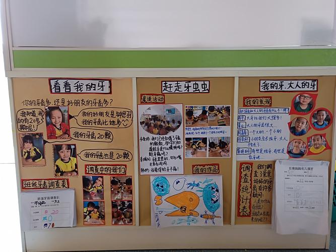 大e班主题墙"牙齿咔咔咔"