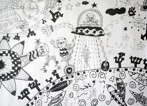 金奖线描画-畅游太空世界