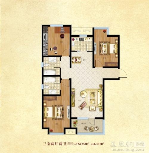 幸福城三居户型图