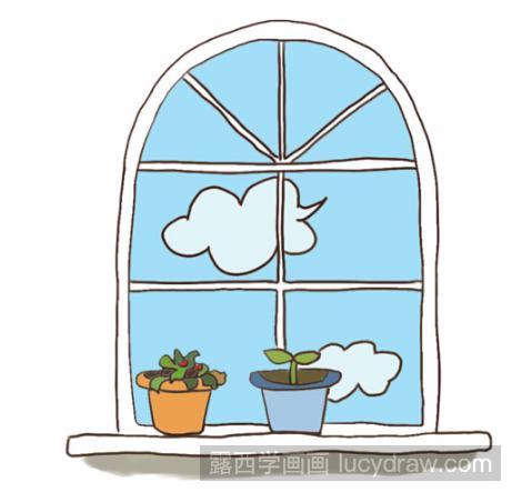 儿童画漂亮的窗台是不是很简单呢?