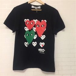 【正品代购】cdg play川久保玲红爱心短袖t恤 纯棉搞怪表情包 男