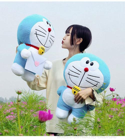 创意长毛叮当猫公仔蓝胖子毛绒玩具卡通玩偶女生生日礼物礼品批发