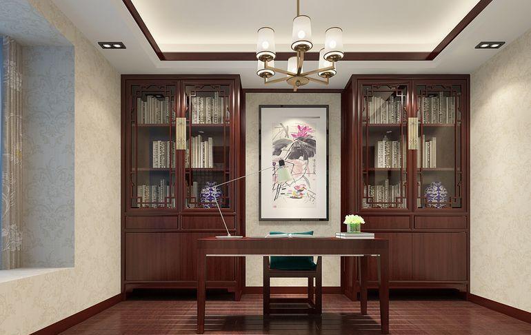 中式风格四居室书房书柜装修效果图#160393870