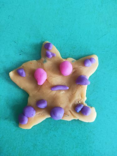 红太阳幼儿园小一班手工彩泥~《海星》
