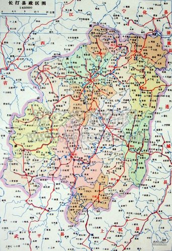 长汀高清大地图