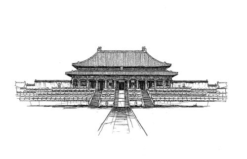 故宫三大殿太和殿手绘过程hall of supreme harmony西安