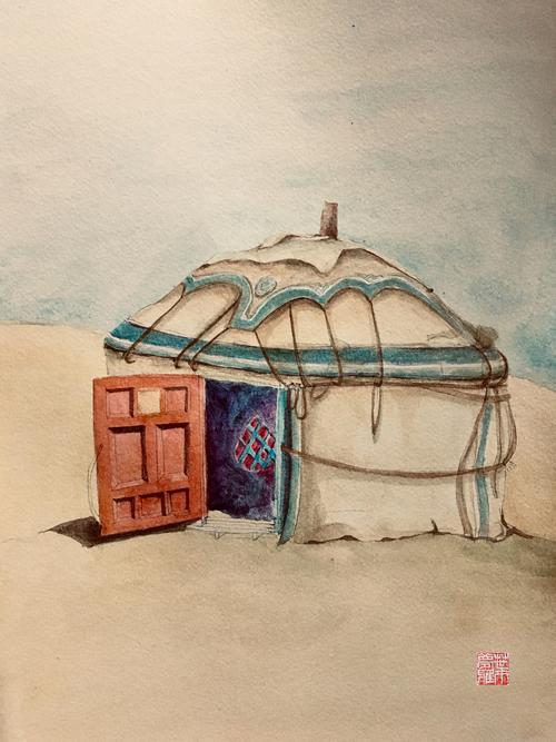 水彩～蒙古包～|插画|艺术插画|小阿婆绘生活 - 原创作品 - 站酷