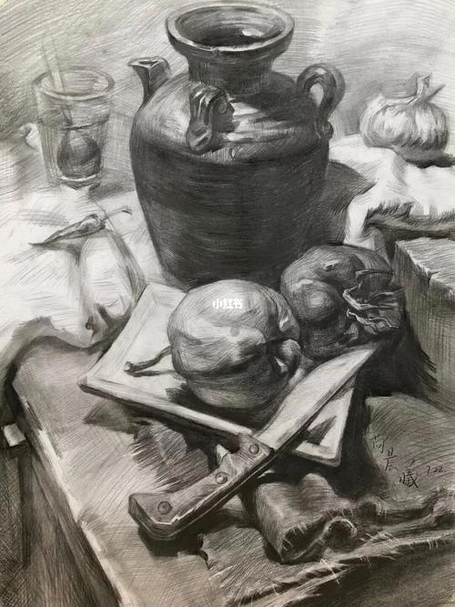 初中素描静物_素描_北京莘冠美术教育攻略_美术_教育