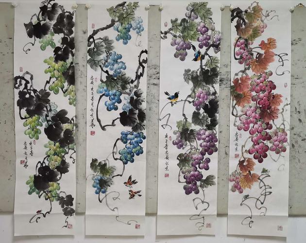 当代国画葡萄大师,画家胡忠前作品欣赏