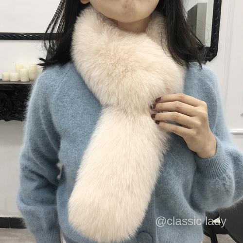 经典夫人升级加长狐狸毛围巾狐狸毛领子围脖真毛女毛毛皮草围巾