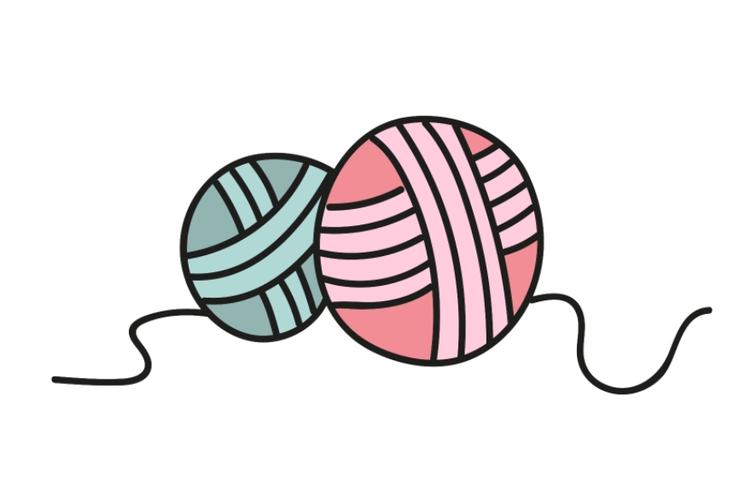 【两团毛线球简笔画步骤图解】怎么画两团毛线球