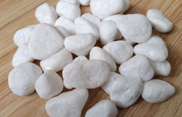 精品纯白色鹅卵石 天然石头 天然机制鹅卵石 机制白色石头图片_14