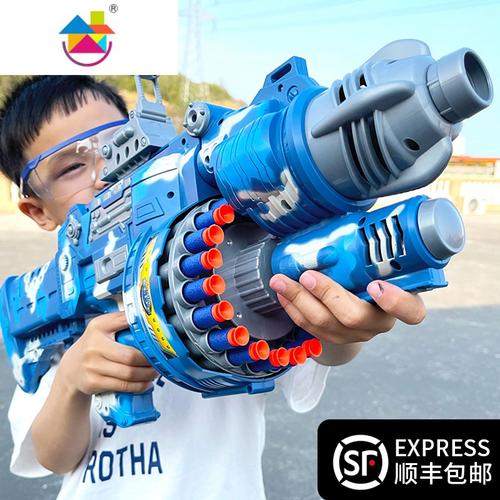电动连发儿童玩具枪男孩软弹枪仿真软子弹抢加特林36岁5男童真智力
