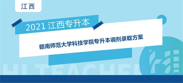 2021年赣南师范大学科技学院专升本调剂录取方案