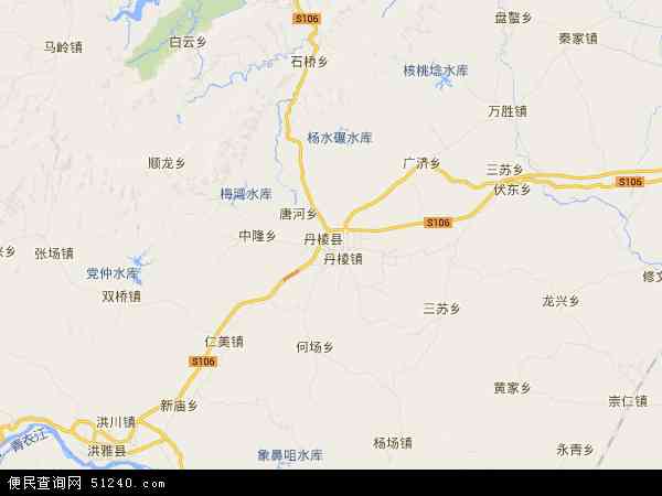 中国四川省眉山市丹棱县地图(卫星地图)