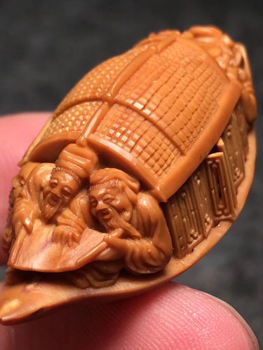 文玩橄榄核雕刻名家手工雕刻精品核舟记小船一帆风顺