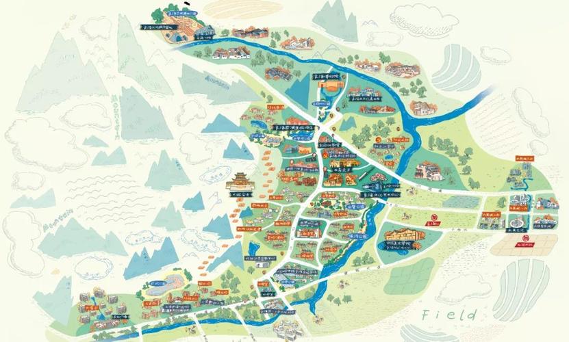 良渚文化村手绘地图