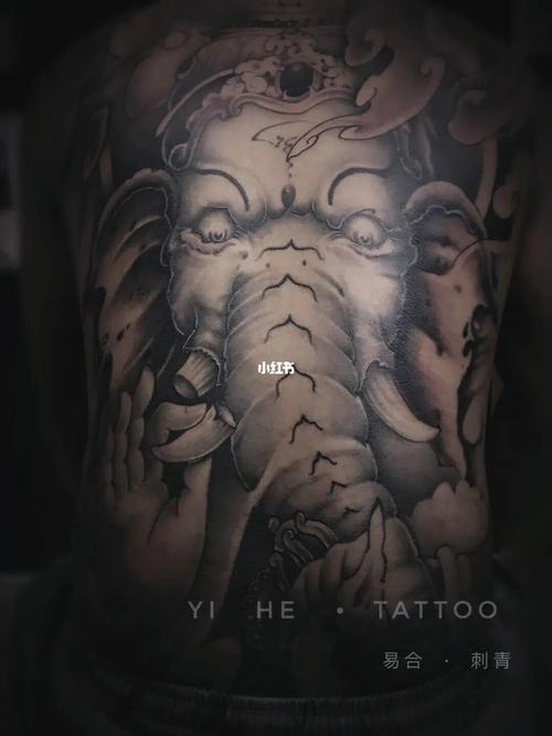 满背象神纹身,传统纹身象神_纹身_河南庄小区攻略_刺青_纹身也清新_美