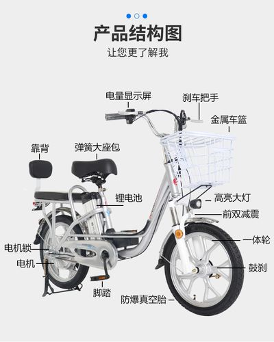 德飞马新国标电动车电动自行车锂电池电瓶车轻便代步助力电单车男