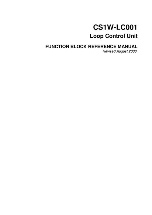 cs1w-lc001 loop control unit (ver.2.