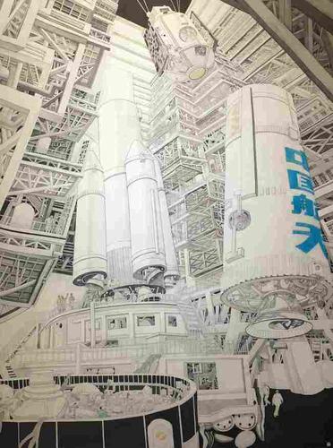 笔尖绽放科技之美|国画|中国画|中国美术馆|版画|艺术