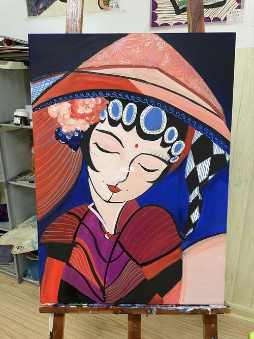 水粉画 戏曲人物_戏曲_装饰画_文化_绘画