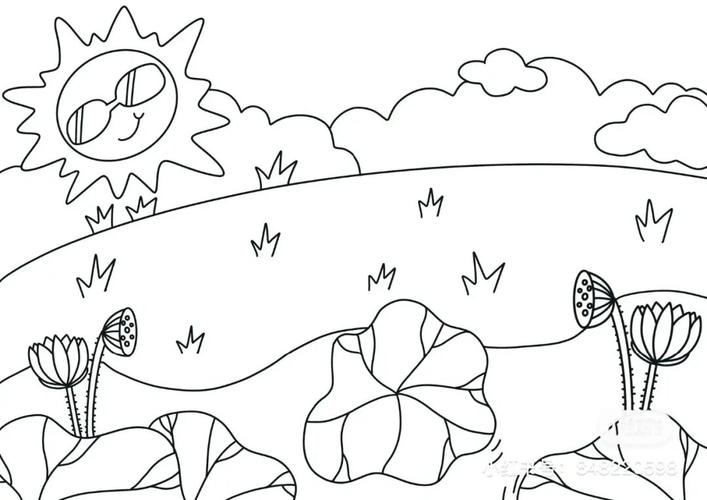 简笔画春夏秋冬万能背景_简笔画_兴趣爱好_绘画