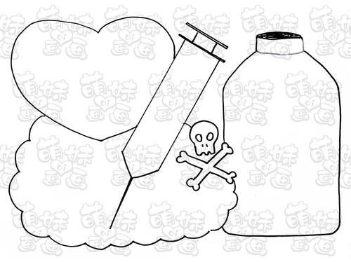 禁毒简笔漫画手抄报 英语漫画手抄报