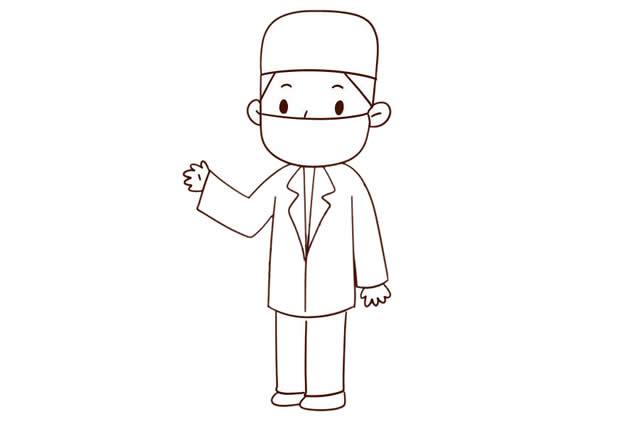 男医生彩色画法简笔画怎么画步骤教程
