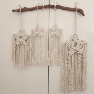 ins北欧风儿童房星星挂饰手工编织墙挂 挂饰 波西米亚挂毯