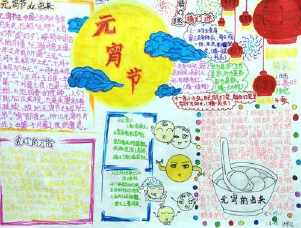 庆元宵简笔画手抄报 庆元旦手抄报