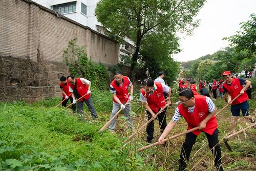 利州中专全体党员参加社区环境卫生整治活动
