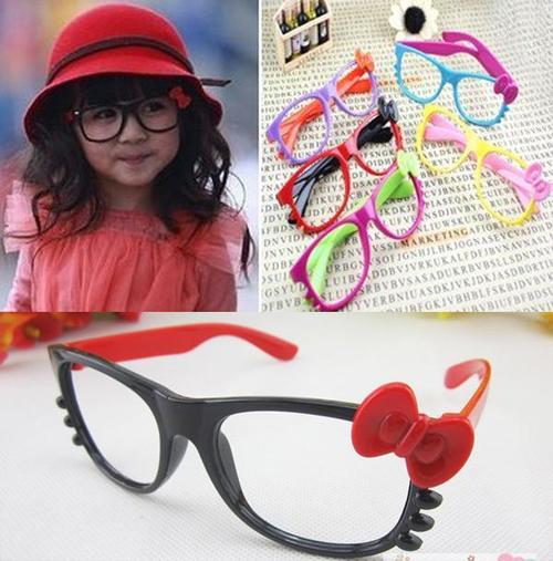 可爱韩版猫儿童糖果色女童小眼镜框