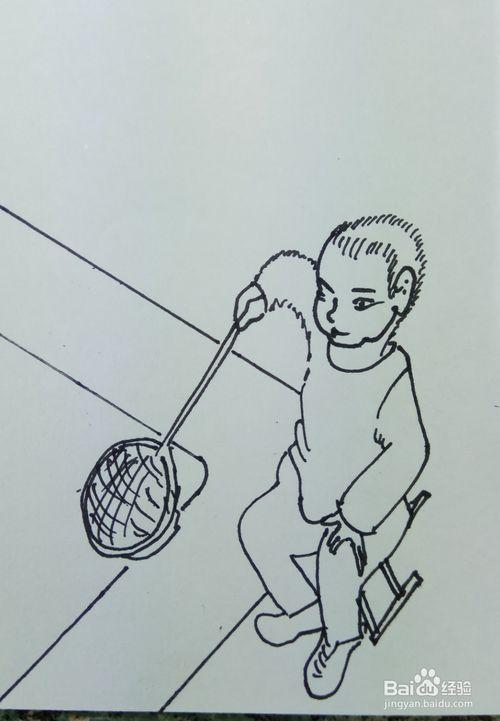 怎样画儿童简笔画教小孩玩捞鱼?