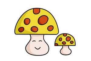                  开心小蘑菇简笔